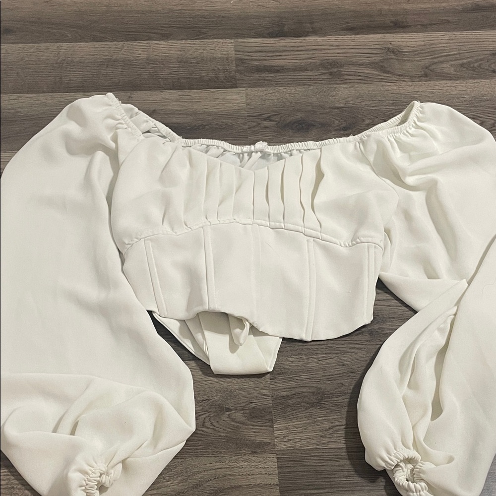 Blu Pepper Cream Off-Shoulder Blouse
